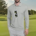 thumbnail image 2 of WTOBBY Men's Classic Golf Shirt with Ice Silk Fabric, Breathable Long Sleeve, Performance Collar, Lightweight Design, and Quick Dry for Summer Casual Wear UPF Protection ,Light Gray L, 2 of 5