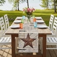 thumbnail image 4 of Table Runners 70 Inches Long Dress Scarves, Texas Star Vintage Farmhouse Coffee/Dining/Kitchen Table Decor, Holiday Table Runner, Retro Brown Berry Wooden 13x70 Inch, 4 of 9