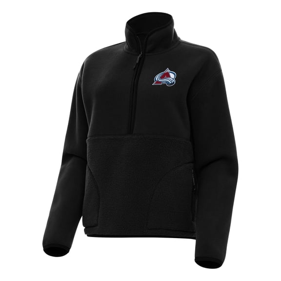 Women's Antigua Black Colorado Avalanche Figure Half-Zip Pullover Sweatshirt