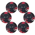 thumbnail image 3 of GZHJMY Santa Hat Cat Round Placemats 15.4in, Washable Heat Resistant Table Mats for Dining Tables Kitchen Wedding Party Decoration Plate Mats Set of 4 Table Mat, 3 of 7