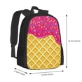 thumbnail image 3 of Daiia Red Ice Cream Backpack for Men and Women -Durable Backpack Large Capacity, Water-Resistant Bag with Adjustable Straps and Laptop Compartment, 3 of 9