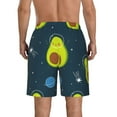 thumbnail image 3 of Disketp Men'S Swim Trunks Hawaiian Breathable Surf Beach Swimsuits Mesh Lining Beach Shorts With Pockets-Avocado In Space, 3 of 9