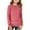 Hot Pink, variant on THDHVS Girls Shirts Kids Long Sleeve Pullover Spring Fall Casual Crewneck Solid Tops Blouses 5-14 Years