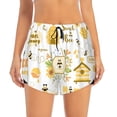 thumbnail image 2 of Susaid Farm Bee Cute Honey Print Women's High Waisted Running Shorts Quick Dry Athletic Gym Track Workout Shorts Zip Pocket-Large, 2 of 7