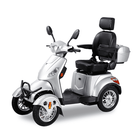Mobility Scooter 4 wheels, adult elderly mobility wheelchair Silver