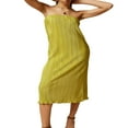 thumbnail image 1 of PENGXIANG Solid Color Pleated Summer Dress for Women, 1 of 6