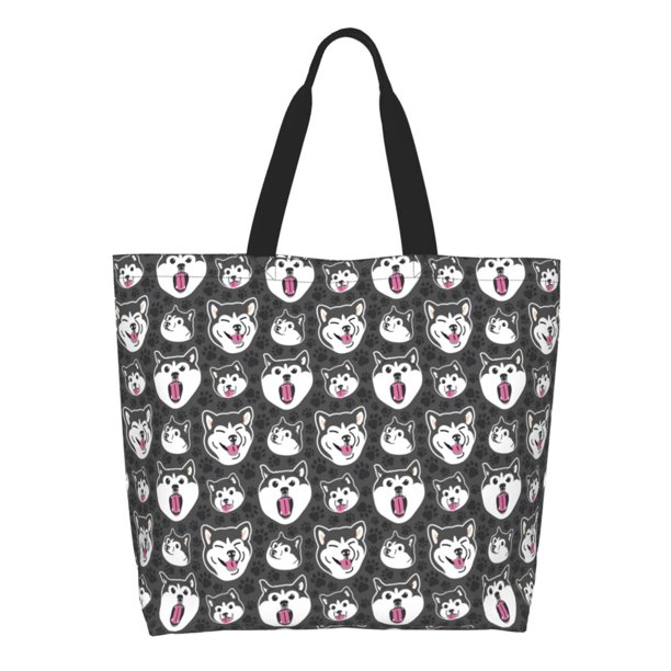 Easygdp Husky Bolsas Tote para Mujer, Bolsos de Hombro para Viaje, Bolsos de Mano de Gran Capacidad para Compras y Trabajo