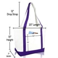 thumbnail image 3 of DALIX Happy Easter Womens Classic Premium Embroidered Tote Bag in Purple, 3 of 6
