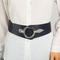 thumbnail image 2 of Deyuer Wide Elastic Belt Women Versatile Solid Color Stretchy Dress Belt Faux Leather Alloy Buckle Waistband.Red, 2 of 8