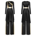 thumbnail image 7 of iiniim Women Liturgical Dancewear Long Sleeve Praise Dance Tunics with Wide Leg Baggy Pants Black L, 7 of 7