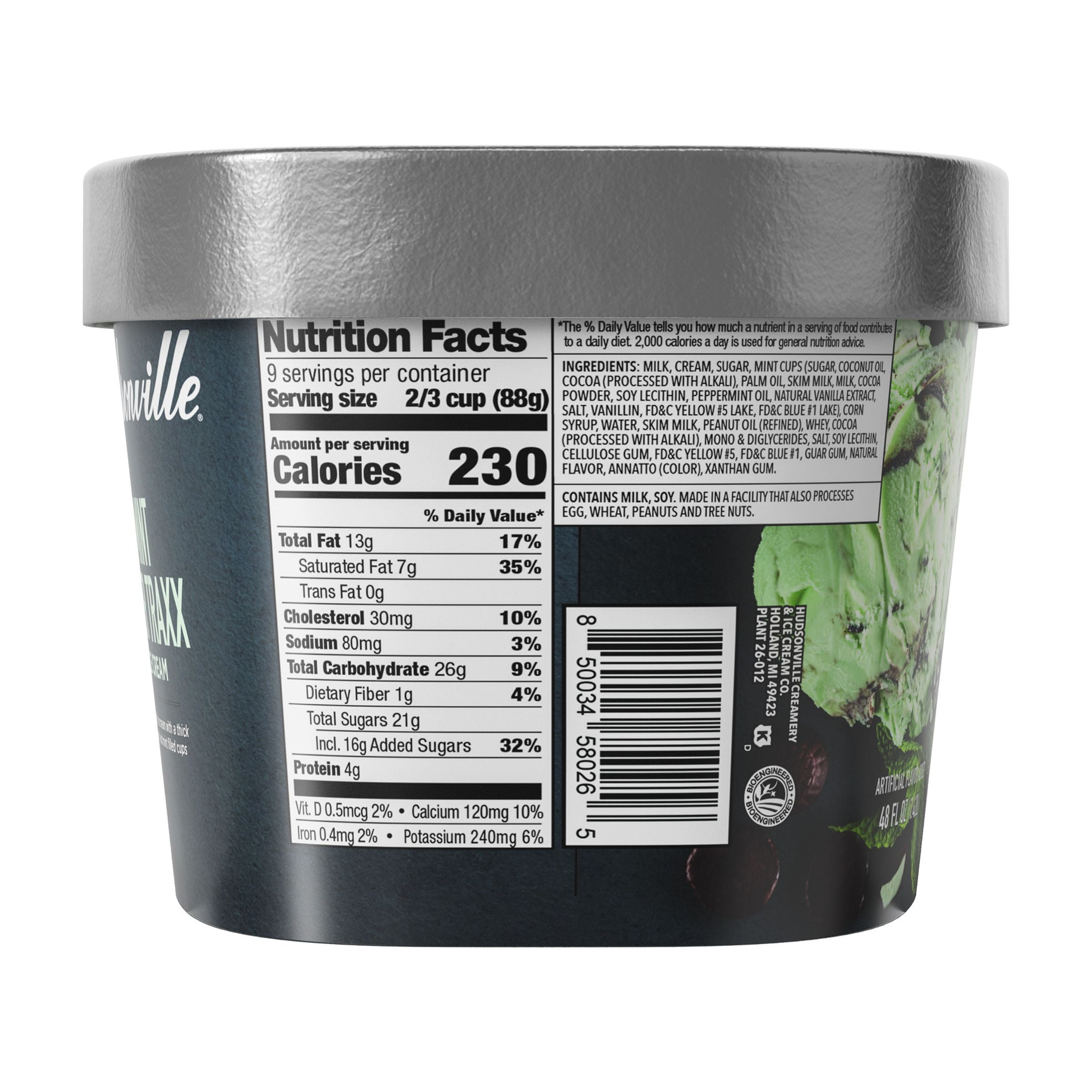Hudsonville Mint Deer Traxx Ice Cream, 48 fl oz, 1 Count