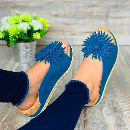 

ZHELIYO Women s sandals Women s Sandals Open Toe Thick Bottom Comfortable Casual Shoes Roman Slippers Blue 7
