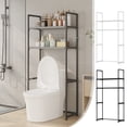 thumbnail image 1 of Estante de acero inoxidable para inodoro, organizador de baño de dos capas, para pared, con capacidad para artículos de tocador, estilo moderno, para baños pequeños, almacenamiento de artículos esenc, 1 of 9
