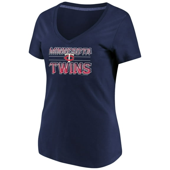 Women's Majestic Navy Minnesota Twins Compulsion to Win Plus Size V-Neck T-Shirt