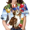 thumbnail image 5 of Camiseta navideña para mujer, camisetas de manga corta con cuello redondo 3d para niñas, moda de Corea, camisetas de Navidad para mujer, ropa de gran tamaño para mujer 2024, 5 of 5
