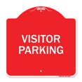 thumbnail image 1 of SignMission A-DES-RW-1818-23019 18 x 18 Po Signe de la Série Designer - Parking Réservé Signe Visiteur Parking&44; Rouge & Blanc, 1 of 1