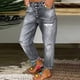 thumbnail image 4 of Gibobby Leggings Termicos Pantalones vaqueros rasgados con cintura pulida, lavados, sueltos, sólidos, a la moda para mujer（Gris， XXL), 4 of 5