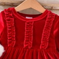 thumbnail image 4 of Christmas Santa Dress,Santa Claus Romper Dress Trim Velvet long sleeves Cute Christmas Outfit Christmas Princess Dress 12-18 Months, 4 of 9