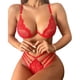 thumbnail image 2 of Conjunto de lencería de encaje para mujer Conjunto de lencería de encaje de 2 piezas cómodo a la moda con correa de hombro ajustable para luna de miel Rojo L Sailing, 2 of 10