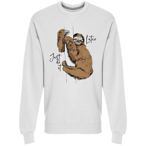 Sloth On Trunk Tree Sketch Sweatshirt Men -Image by Shutterstock, Male Large