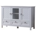 thumbnail image 3 of Pilaster Designs Newport Wood Sideboard Buffet Console Table in White, 3 of 4