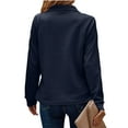 thumbnail image 5 of SHIBEVER Womens Long Sleeve tops fall Sweatshirts V Neck Pullover Half Zip Pullover Hoodies Fall Clothes for Women Shirts Fashion Loose Fit Blouses Navyblue, 5 of 5