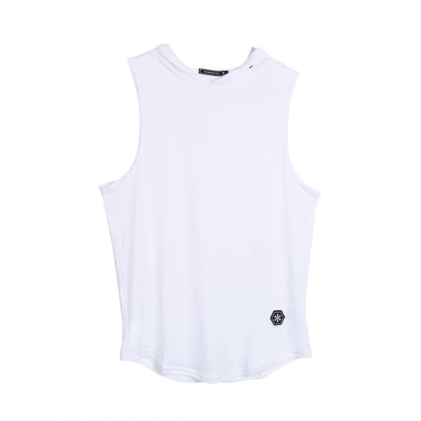 Chaleco Con Capucha Para Hombre Chaleco Deportivo Transpirable Con Estampado De Letras Sin Mangas XBTCLXEBCO Blanco;M