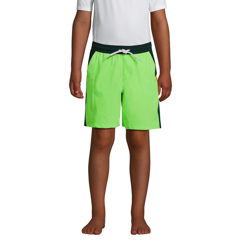 Lands End Boys Color Block Hydroliner Swim Trunks Walmart