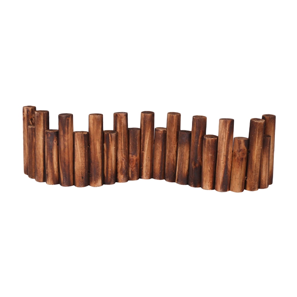 SHOWERORO Garden Bed Edging Fence Light Brown Wood 1Pack
