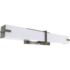 

New Squared Modern Frosted Bathroom Vanity Light Fixture | Contemporary Sleek Dimmable LED Rectangular Bar Design | Vertical or Horizontal 24 Lighting Brushed Nickel Wall Sconce | 3000K Warm White