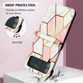 thumbnail image 4 of SaniMore Case for Samsung Galaxy Z Flip 4 6.7" 2022, PU Leather Case Luxury Marble Wireless Charigng Hand Rope Fashion Folding Case for Girls Women For Samsung Z Flip 4, Pink & White, 4 of 6