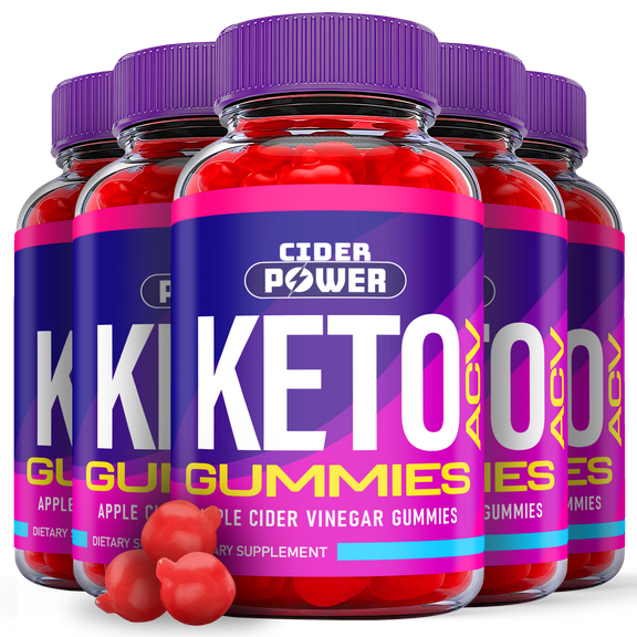 (5 Pack) Cider Power Keto ACV Gummies - Supplement for Weight Loss - Energy & Focus Boosting Dietary Supplements for Weight Management & Metabolism - Fat Burn - 300 Gummies