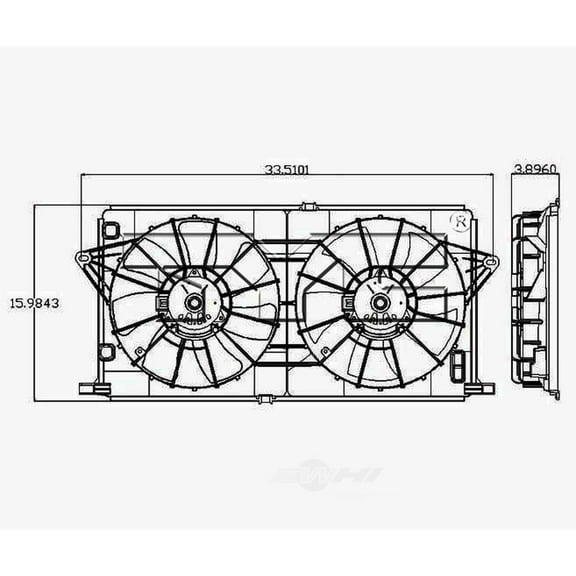 Dual Radiator and Condenser Fan Assembly Fits 2009 Cadillac DTS