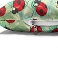 thumbnail image 4 of Ladybug Pet Bed, Spring Bugs on Tropical Leaves Exotic and Green Fern Foliage, Chew Resistant Pad for Dogs and Cats Cushion with Removable Cover, 24" x 39", Pale Green Vermilion, by Ambesonne, 4 of 4