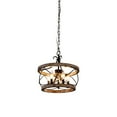 thumbnail image 4 of Bella Depot 15.7“ Rustic Chandelier 5-light Distressed Wood Farmhouse Pendant Lighting with Adjustable Metal Chain for Kitchen Island and Hallway, 4 of 8