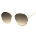 thumbnail image 3 of zeroUV Unisex Oversized Metal Frame Brow Bar Semi-Rimless Gradient Flat Lens Aviator Sunglasses 60mm (Gold / Smoke Gradient) - 60mm, 3 of 5