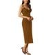 thumbnail image 4 of INSPIRE CHIC Vestido Cami de tirantes en V para mujer Bodycon marrón S, 4 of 6