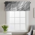 thumbnail image 3 of Modern Abstract Window Valance for Kitchen, Geometric Black Grey Gradient Rod Pocket Short Curtain for Small Windows, Light Filtering Decorative Valance, 42 x 12 Inch, 1 Panel, 3 of 9