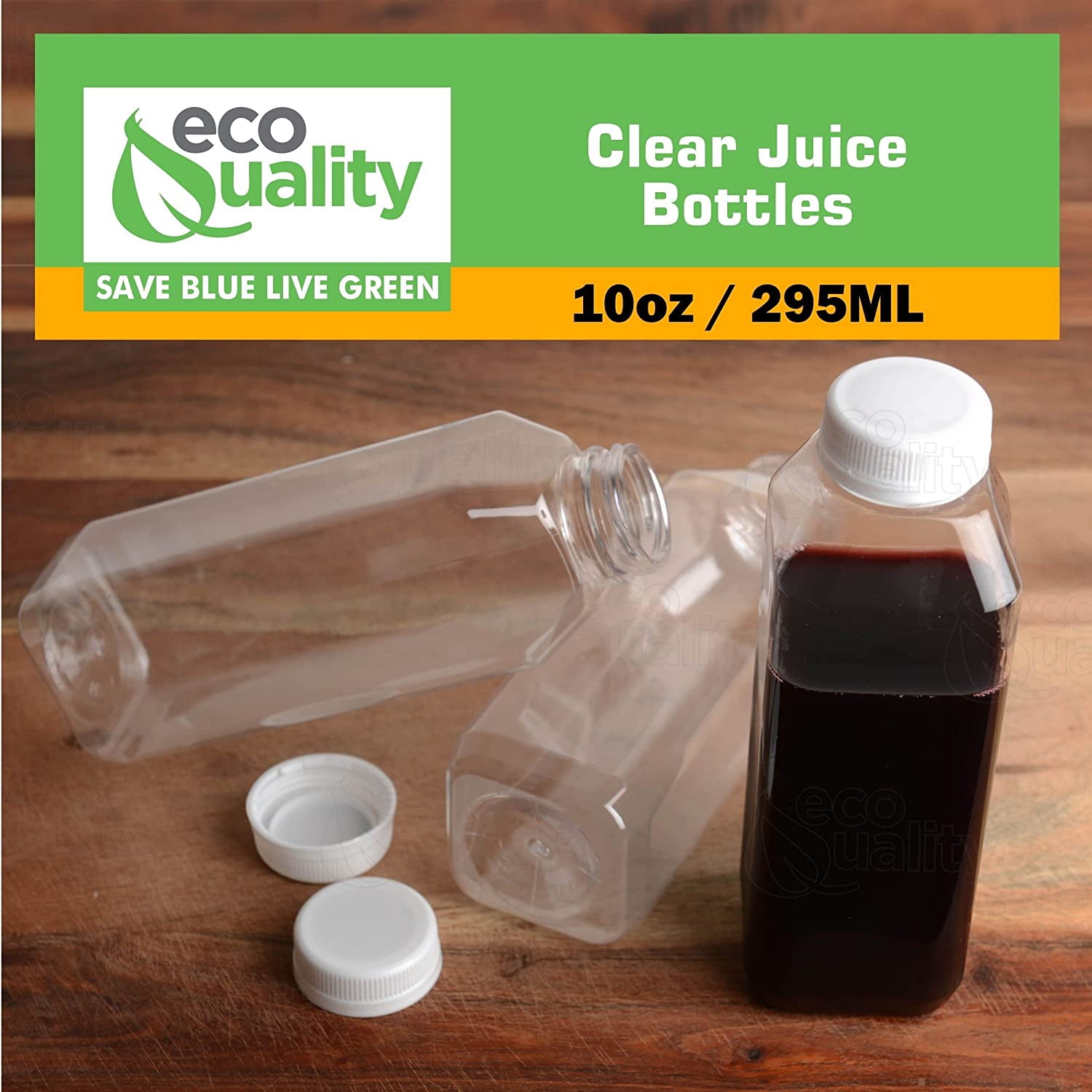 5pcs Plastic Juice Bottles, Clear Bulk Beverage Container, Leak