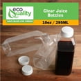 thumbnail image 7 of (10 PACK) 10oz Clear Empty Plastic Juice Bottles with Caps - Disposable Square Plastic Smoothie Bottles with Tamper Evident Lids, Bulk Reusable Bottles for Juice, Apple Cider, Lemonade, USA Made, 7 of 7