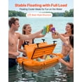 thumbnail image 2 of VEVOR Floating Cooler, 40 QT Floating Ice Chest with Dry Storage, Wheels & Tow Rope, Premium LLDPE Amphibious Drink Cooler for Water & Land, Cruise Stable on Lake, River, Pool, Beach, Kayak, Orange, 2 of 9