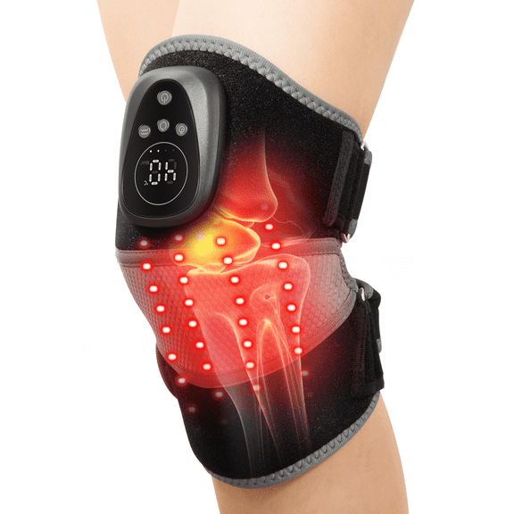 HONGJING Knee Massager with Heat, 2-in-1 Heating Pad with Massager for Knee Shoulder