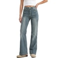 thumbnail image 4 of EMMIOL Women's Mid-High Waist Stretchy Flare Bell Bottoms Jeans Y2K Vintage Washed Bootcut Denim Pants for Casual,Streetwear, 4 of 5