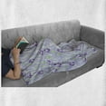 thumbnail image 5 of Floral Soft Flannel Fleece Throw Blanket, Lilac Tones Peduncles Hand Picked Flowers Sketch Style Pattern, Cozy Plush for Indoor and Outdoor Use, 70" x 90", Ceil Blue Multicolor, by Ambesonne, 5 of 5