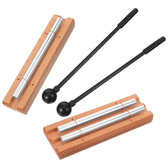 BESTONZON Meditation Chimes Metal and Wood Assorted Color for Yoga and Mindfulness 2Sets