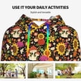 thumbnail image 4 of Fotbe Sunflowers Mushrooms Pattern Womens Long Sleeve Hoodie, Pullover Hooded Sweatshirt, Kangaroo Pocket Hoodie with Eye-catching Drawstrings-XX-Large, 4 of 7