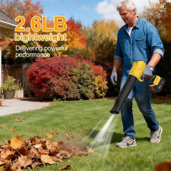 Leaf Blower Cordless with Battery and Charger,500,000 RPM Turbo Blower,Handheld Leaf Blowers for Lawn Care,Portable Lightweight Grass Blower for Yard, & Outdoor Use