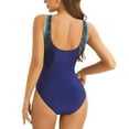 thumbnail image 4 of Uaswgudfs Women's Form-Fitting One-Piece Swimsuit with Wide Straps, Criss-Cross Back, and Side Panels for Enhanced Blue S, 4 of 7