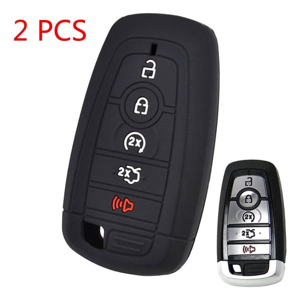 DON'T TOUCH MY KEY 2pcs Silicone Remote Key Cover Case Shell 5 Button for Ford Explorer Edge Fusion Mustang
