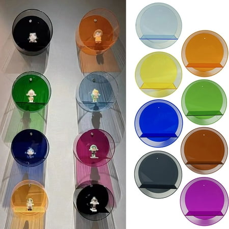 

Transparent Round Figurines Display Stand Home Decor Wall Non-Yellowing Figurine Holder Showcasing